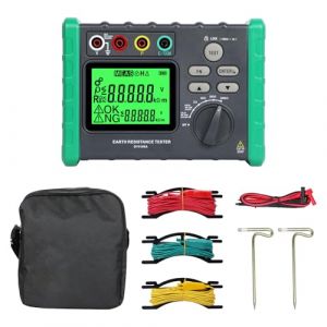 DY4100A Testeur de Résistance à la Terre Numérique, Mesure de Résistance de Mise à la Terre de 2/20/200/2000 Ω, Mesure de Tension CA de 600V Mégohmmètre à Mesure Automatique Amélioré (KAISAL Direct, neuf)