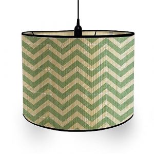 Morbuy Abat Jour en Bambou, Motif Chevron Style Vintage Diamètre 30cm Abat-Jour Lampe Tambour Abat Jour Pour Lampe de Table Abats-Jour Lampe Sur Pied pour Décoration Lampadaire (Vert) (Morbuy, neuf)