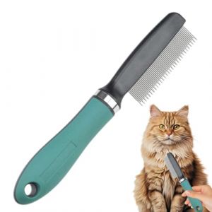 Peigne Anti-Poux - Peigne Chien en Acier Inoxydable,Brosse Ergonomique Pour Chiens À Poils Longs Démêlage Toilettage Bains Et Élimination Des Nœuds (guichuang1120us, neuf)