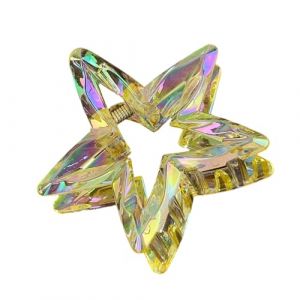 Pince &agrave; cheveux en r&eacute;sine scintillante avec &eacute;toile nacr&eacute;e pour cheveux longs et courts Tenue forte &Eacute;toile creuse Accessoire pour cheveux (CHUTENG-SHIHAO, neuf)