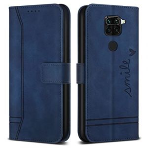 Bravoday Coque pour Xiaomi Redmi Note 9 / Redmi 10X 4G, Etui Cuir avec Magnetique, Flip Pochette Housse pour Xiaomi Redmi Note 9 / Redmi 10X 4G Protection, Bleu (Bravoday, neuf)
