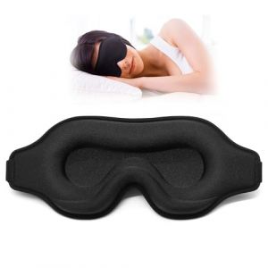 Masque de Nuit 3D pour Dormir, Masque de Sommeil Confortable et Respirant, Cache Yeux R&eacute;glable Doux, Bandeau Yeux Sommeil pour Homme et Femme, Bloque la Lumi&egrave;re pour le Voyage et le Repos (Noir) (Albatross Health New England, neuf)