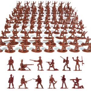 Larfraecy 100Pcs Figurines de Mini-Soldats,Ensemble de Jouets Militaires,Petit Soldat Plastique Militaire Jouet Figurine d'action Jouet de Soldats pour Les garçons de 3 Ans et Plus (Rouge) (XMNBPLUS, neuf)