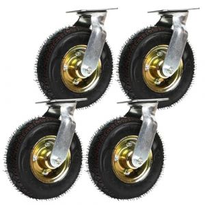 SAGIDAR Lot De 4 roulettes De Transport Industriel, Roulette Pivotante pour Meuble, Roue Gonflable pour Chariot &Oslash; 150/200/250mm, Silencieux Et R&eacute;sistant &Agrave; l'usure, Roues De Remplacement (慧通数航, neuf)