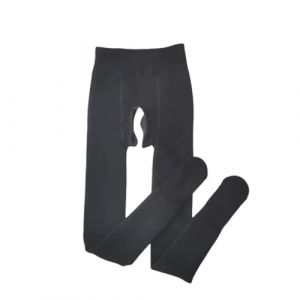 Legging pour femme, legging en daim &eacute;pais, chaud et respirant, pantalon ouvert &agrave; l'entrejambe, Noir , Taille unique (Bryan's treasure cove, neuf)