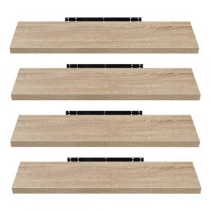 EUGAD 4 pièces Étagère Murale étagères suspendues en Bois,100x22,9x3,8cm Chêne Jaune 0118QJ-4 (Eugad, neuf)