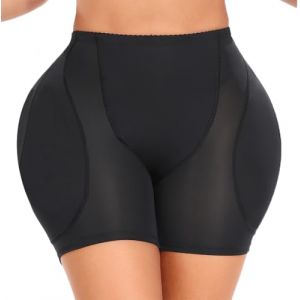 YINGKE Femme Culotte Sculptante Rembourrée Taille Haute Shapewear Remonte Fesses avec Coussinet Amovible (2XL, 1 Noir) (EmilyLe, neuf)