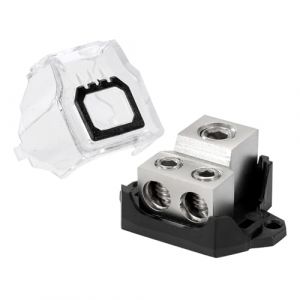 Greluma 1 Pi&egrave;ce Bloc distribution d'alimentation 2 voies,calibre 0/2/4 AWG entr&eacute;e,2 x calibre 4/8/10 AWG en sortie,r&eacute;partiteur masse d'alimentation d'ampli,r&eacute;partiteur d'amplificateur audio voiture (Lumatech-EU, neuf)