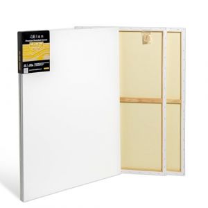 Elan Toile Peinture 60x90 380 g, Lot de 4 Toiles &agrave; Peindre 100% Coton, 380 GSM Canvas Painting 60x90, Toile &agrave; Peindre Grand Format, Canvas 90x60 (BG Productions, neuf)