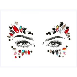 Autocollants double paupi&egrave;re 1 feuille &agrave; picotement Boh&ecirc;me Tribal Style Tribal Sticker Crystal Sticker Visage Et Eye Bijoux Front Stage Decor Autocollant de tatouage temporaire Autocollants &agrave; double p (钟祥市微琼维商贸有限公司, neuf)