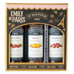 St. Dalfour Coffret Confiture – Édition Emily in Paris – 100% fruits, sans sucre ajouté, sans gluten – 3x284g (Fraise/Abricot/Framboise) (SureShot Nederland, neuf)