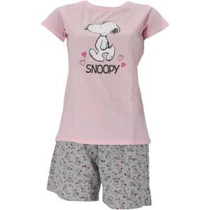 The Peanuts Snoopy Pyjama pour femme à manches courtes Chemise de nuit Haut Pantalon Combinaison d'été Tailles M L XL, Rose pjs, XL (AlphFa, neuf)