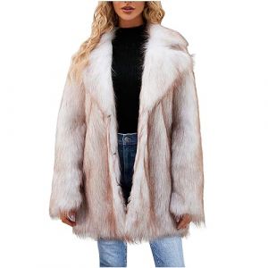 Susenstone Manteau en Fausse Fourrure Femme,Manteau Polaire Shaggy Chaude Veste Femme Fluffy Manteau en Fausse Fourrure Élégant Col Carré Longue Fausse Fourrure Femmes Manteau Fausse Fourrure (⭐⭐⭐⭐⭐Susenstone, neuf)