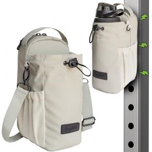 Baglück Sac de sport magnétique avec porte-bouteille - Sac à bandoulière universel pour homme et femme - Idéal pour la gym, les loisirs et les voyages, beige, Taille unique (Baglück, neuf)