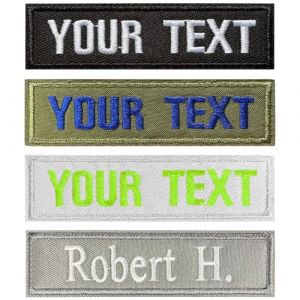 &Eacute;cusson nominatif personnalis&eacute; 2 patchs, &eacute;tiquettes de texte brod&eacute;es, crochet et boucle ou thermocollants nom &eacute;cusson pour motard, gilet tactique, veste, sac &agrave; dos (Silk Stitch Studio, neuf)