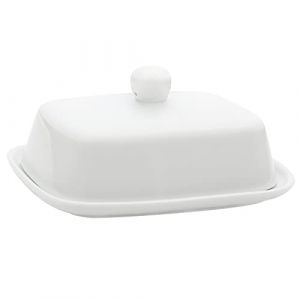 BELLE VOUS Beurrier 500g - Beurrier Porcelaine Blanche - Boite Beurre avec Couvercle et Poignée pour Petits et Gros Morceaux de Beurre - Boite a Beurre pour Frigo (Tinyyo Europe, neuf)