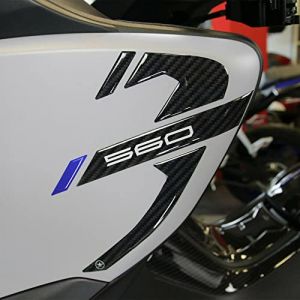 labelbike - 2 Autocollants Stickers Gel 3D Protection Coins Car&eacute;nage Scooter Compatible Yamaha Tmax 560 &agrave; partir de 2020 - Carbone Bleu M&eacute;tal (labelbike, neuf)