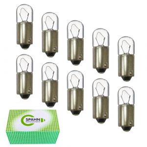 Lot de 10 ampoules &agrave; incandescence Spahn - 12 V 2 W Ba9s 12 Volt 2 Watts neuves en pack de 10 (Legantec GmbH, neuf)