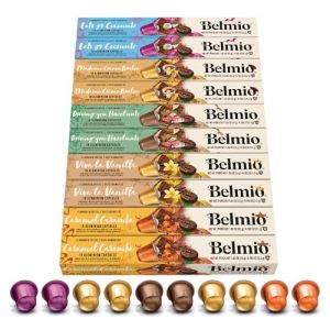 Belmio Capsules Nespresso Compatibles, Pack Bestsellers, Capsules de caf&eacute; moyennement torr&eacute;fi&eacute;es, Intensit&eacute; 6, Qualit&eacute; belge authentique, 5 variantes de saveurs, 100 unit&eacute;s. (WorldArco, neuf)