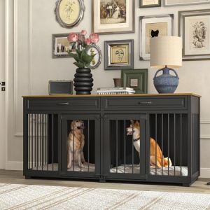 DEZAGCE - Cage pour chien XXL - Armoire avec 2 tiroirs et 2 portes - Pour chiens de grande/moyenne taille - Table d'appoint - Niche intérieure - Maison pour chien pour la maison (HUPO, neuf)