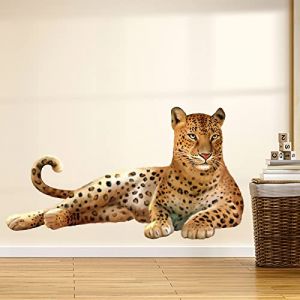 wondever Stickers Muraux Safari Léopard Autocollants Muraux Mural Stickers Animaux de la Jungle Animaux Sauvages Guépard pour Chambre Salon Chambre Enfants (Wondever EU, neuf)