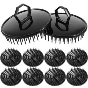 YARNOW 10 Pièces Brosse à Shampoing La Cire Peigne De Massage Du Visage Huilage Des Cheveux Cuir Chevelu Cheveux à Mettre En Valeur Brosse à Cheveux En Poils De Sanglier Black Plastique (Karrymao, neuf)