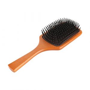 PAMINGONO Brosse Bois Pour Cheveux Avec Picots Peigne De Massage Du Chevelu Brosse Démêlante Pour Cheveux Bouclés Et Coiffage Féminin Petite (ndunk, neuf)