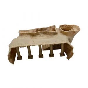 Colcolo D&eacute;coration d'aquarium en Forme de Grotte et de Colonne Romaine, &eacute;l&eacute;ment d&eacute;coratif pour Aquarium, cachette pour Poissons, d&eacute;coration pour Aquarium, M Yellow (Colcolo-EU, neuf)