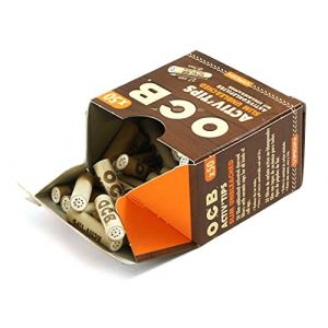 OCB 18656 ActivTips Lot de 2 paquets de 50 filtres &agrave; charbon actif non blanchi avec capuchon en c&eacute;ramique 7 mm (Power2016, neuf)