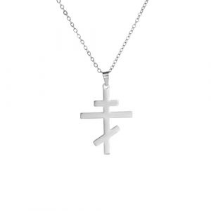 EUEAVAN Collier pendentif croix orthodoxe en acier inoxydable collier pendentif croix classique bijoux amulette orthodoxe russe collier religieux (Argent) (EUEAVAN, neuf)