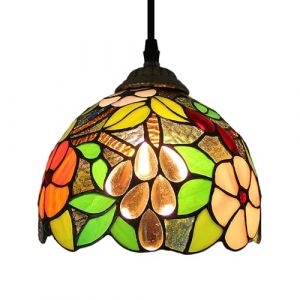 XINYASEE Applique d'intérieur, applique de style Tiffany, éclairage intérieur, applique murale à abat-jour coloré, convient pour chambre à coucher salon, douille E27 (E) (XINYASEE, neuf)
