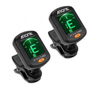 Meeland Lot de 2 accordeurs de guitare à clipser pour guitare/basse/violon/ukulélé, mise hors tension automatique/fonctionnement à un bouton/AT-01A/2 (Meeland Direct, neuf)