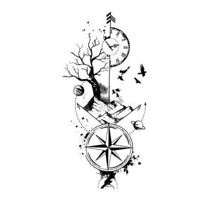 Autocollants De Tatouage De Bras De Fleur, 6 Pi&egrave;ces, Demi-Bras Masculin Et F&eacute;minin, Tatouage Europ&eacute;en Et Am&eacute;ricain, Petit Bras, Tatouage Temporaire (PEKNUX, neuf)