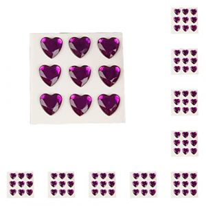 kesurpae 10 feuilles strass autocollants enfants main décorations acrylique décalcomanies bricolage amour coeur artisanat étiquette pour guitare salutation, Violet foncé (mikeiony, neuf)
