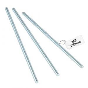 3 Pi&egrave;ces Tige Filet&eacute;e M8 x 300 mm, Tiges Filet&eacute;es en Acier Galvanis&eacute;, Tige Filetee avec Filetage M&eacute;trique Complet & Classe de R&eacute;sistance 4, Goupille Filet&eacute;e M&eacute;trique Boulon Filet&eacute; Tiges M&eacute;tallique (ManZhuoXin, neuf)