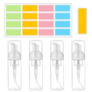 4 Pièces Flacon Pompe Vide, 50ml Bouteille Moussante, Flacon Voyage Mousse, Flacon Pompe Vide Voyage, Distributeur Savon Mousse Flacon, pour Le shampooing Conditioner Lotion Articles de Toilette (QUQU JIANING, neuf)