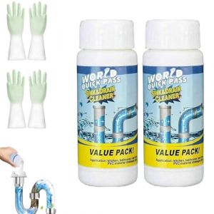 Lanoxie déboucheur pro, Deboucheur Evier Nettoyant Puissant Canalisation, En Cas D'eau Stagnante - Cuisine, Salle De Bains, Toilettes, Siphons De Sol (2pcs) (kjihikl, neuf)