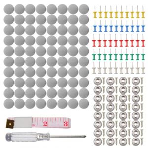 80 Pi&egrave;ces Kit Ciel de Toit Voiture, Colle pour Ciel de Toit, Fixe Colle Ciel de Toit Voiture, avec &Eacute;pingles Tournevis M&egrave;tre Ruban Tissu Ciel de Toit Voiture pour Toutes Voitures (KaiHongHui, neuf)