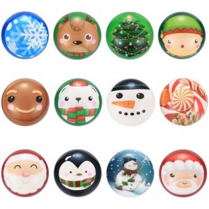 12 pi&egrave;ces Boule anti-stress pour adultes, Boules anti-stress de No&euml;l, Boules anti-stress, Boules anti-stress pour No&euml;l Cadeaux pour invit&eacute;s, Soulagement de l'anxi&eacute;t&eacute; et de la col&egrave;re (xiamingxing, neuf)