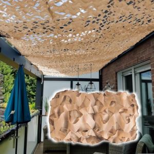 Filet de Camouflage Sable,2X4m Filet Pare-Soleil ext&eacute;rieur, Filet de Camouflage Militaire, Filet de Protection Solaire, pour Chasse, d&eacute;coration de f&ecirc;te, Photographie, Pare-Soleil du pavillon (Defend-kit, neuf)