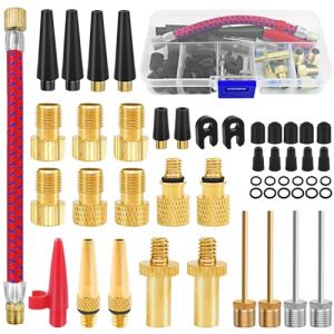 Samulee 48 Pi&egrave;ces Embout Pompe Velo, Embout Gonflage Ballon, Embout Gonflage Velo (DV/AV/SV) pour Compresseurs Pompes Kit Adaptateur de Valve de v&eacute;lo (pxbrotherec, neuf)