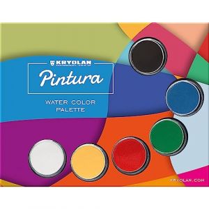 Kryolan Pintura Palette &agrave; Coloris Eau 1-6 Couleurs Palette Lavez-V&eacute;g&eacute;talien Id&eacute;al Maquillage Enfants F&ecirc;te Carnaval (Kryolan Professional Make-up, neuf)