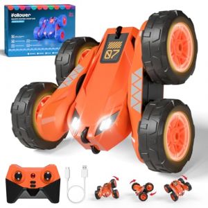 Voiture T&eacute;l&eacute;command&eacute;e USB Chargement Direct avec LED,2.4Ghz 360&deg; Rotation Monster Truck Tout Terrain,RC Voiture Radiocommand&eacute;e Cadeau Jouet Enfants 3-12 Ans Gar&ccedil;on Fille (huihongEU, neuf)