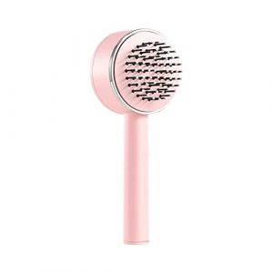 Dioche Brosse de Massage &agrave; Coussin, Peigne Autonettoyant, Antid&eacute;rapant, Stimulation S&ucirc;re du Cuir Chevelu pour les Soins Capillaires, Blanc, Vert, Rose, 25x9cm (PINK) (Vertigo eu, neuf)