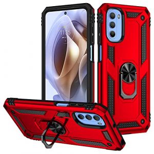 BestST Coque Motorola Moto G31/Moto G41, + HD Verre Tremp&eacute;, Etui Housse de Protection Antichoc Durable R&eacute;sistante 2 en 1 Hybride PC TPU &Eacute;tui T&eacute;l&eacute;phone Motorola Moto G31/Moto G41,Rouge (BestST, neuf)