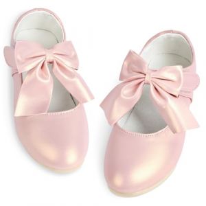 ABOHU Chaussures Habill&eacute;es pour Petite Fille, Ballerines Plates avec N&oelig;ud, Chaussures D'&eacute;cole pour Fille, pour F&ecirc;te de Demoiselle d'honneur, Anniversaire, Bal Costum&eacute;, D&eacute;guisement de Princesse (Poyurs, neuf)
