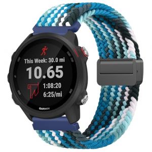 Wanme Bracelet Compatible pour Garmin Vivoactive 5/Forerunner 55/Forerunner 245/254 Music/Forerunner 645/645 Music Femme Homme, 20mm Bracelet de Magnétique Elastique pour (20mm, Bleu Azur) (DgYuanLiYuan, neuf)