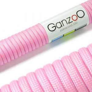 Ganzoo Paracorde 550, 4mm Corde, 3 M&egrave;tres, Polyester, Type 3-7 brins int&eacute;rieurs, Le Bricolage de Laisse de Chien Collier Bracelet, Camping Survie et Outdoor Corde &agrave; Tout Faire, Rose-Rose (Ganzoo, neuf)
