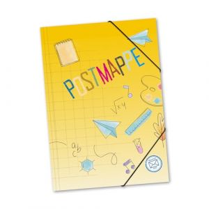itenga Porte-lettres en plastique PP solide - Chemise à élastique avec motif DIN A4 avec fermeture élastique - Classeur à élastiques - Classeur à élastiques (école de griffonnage) (itenga GmbH, neuf)