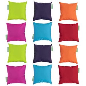 Gardenista Petits Coussins d'extérieur | Mini Coussins de Couleurs mélangées | Jeu de Petits Coussins résistants à l'eau pour Le Jardin, Le Salon, Le canapé | Rembourrage en Fibres Creuses (12) (Loft 25 FR, neuf)